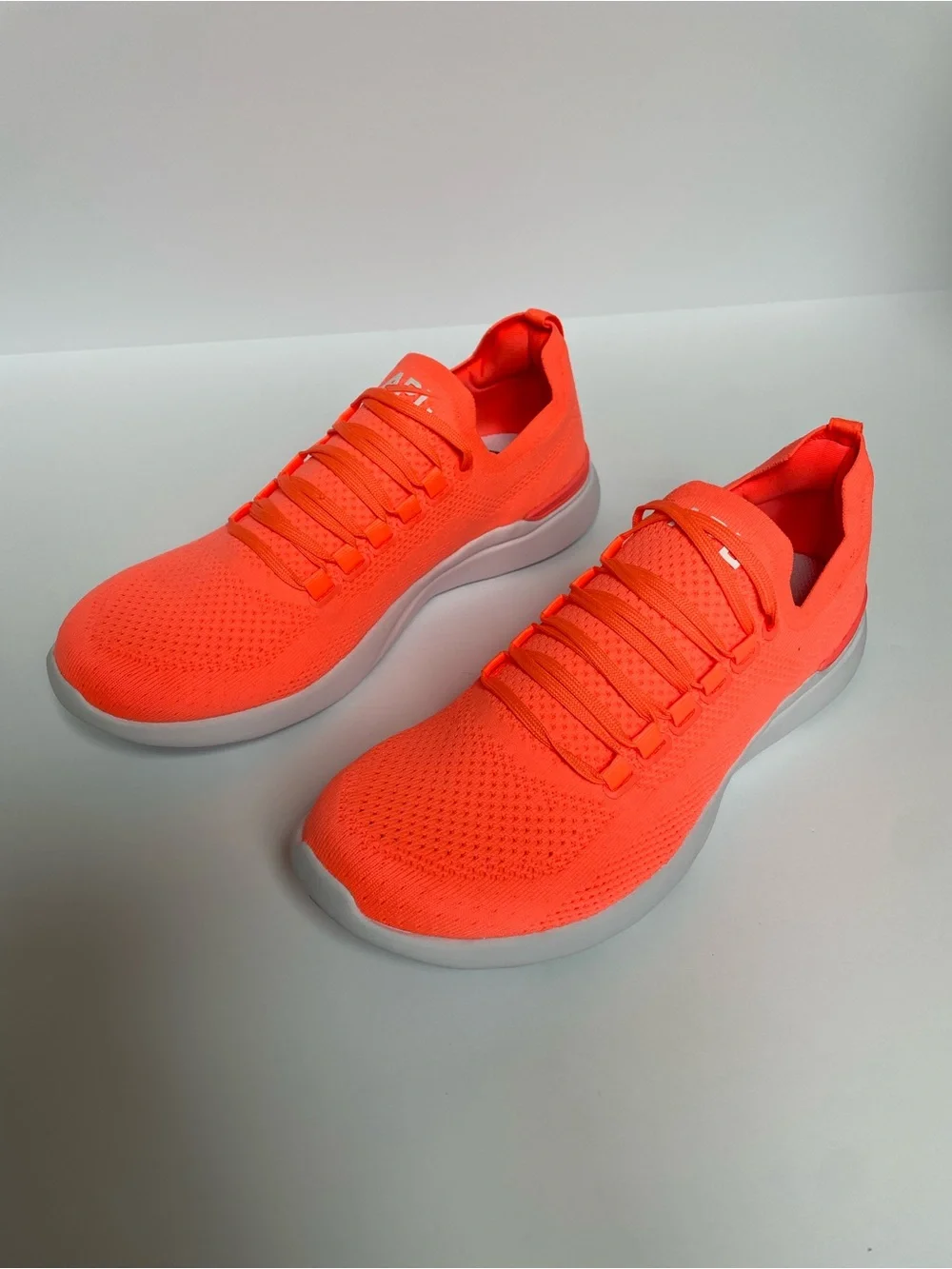 NWOT APL Techloom Breeze Women's Neon Coral Knit Lace-Up Sneakers